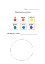 English Worksheet: Favorite Color