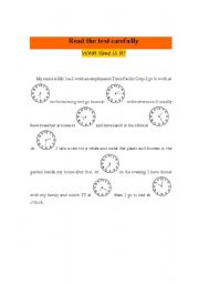 English worksheet: Reading the time