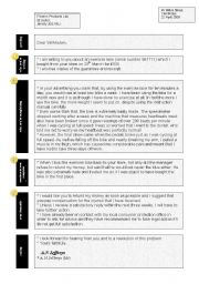 English Worksheet: Writing: a model of a letter of complaint
