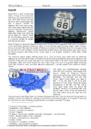 English Worksheet: Route 66