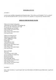 English Worksheet: Brifge over trouble water