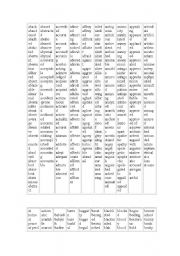 English Worksheet: emotive words
