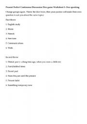 English worksheet: present perfect continuous