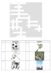 English worksheet: Sports Crossword