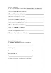 English worksheet: Exercise Sheet