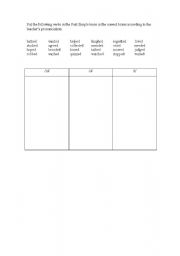 English worksheet: Past Simple endings