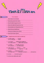 English worksheet: There is / There are