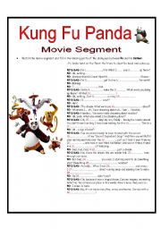 KUNG FU PANDA MOVIE SEGMENT-SCRIPT ACTIVITY