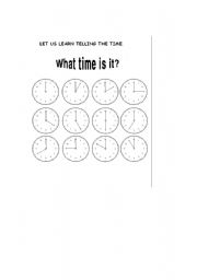 English Worksheet: WHAT TIME IS IT