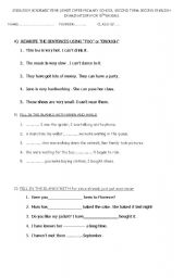 English Worksheet: 8th grade exam, for  since