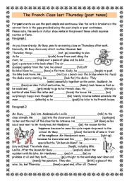 English Worksheet: Mr Busys French Class EASIER VERSION (past tense)