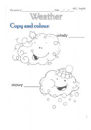 English Worksheet: Weather- part 1