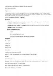 English worksheet: Food and Adverbs of Frequency Lesson