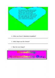 English worksheet: valentines day part 2