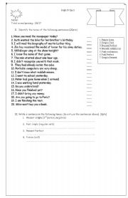 English worksheet: Tenses quiz