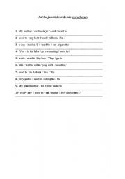 English worksheet: used to worksheet