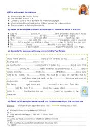 English Worksheet: Past tenses! What a mess!!!  