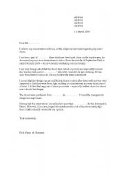 letter of complaint - real example
