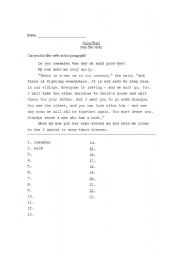 English worksheet: Find the Verbs