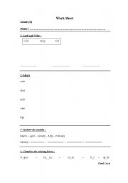 English worksheet: revision