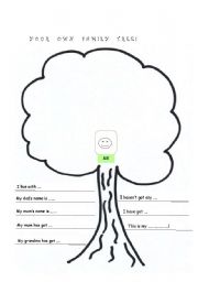 English Worksheet: My own family tree!