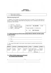 English worksheet: Vacation plans