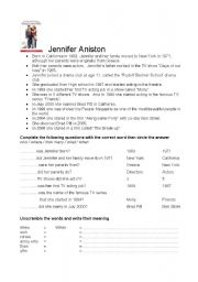 Jennifer Aniston fact file