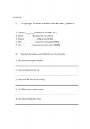 English worksheet: review test