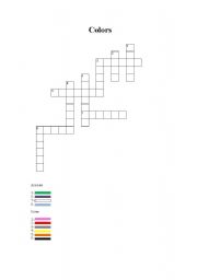 English Worksheet: Colors Puzzle