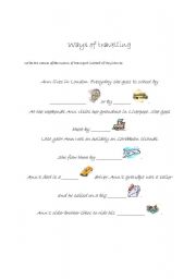 English Worksheet: Ways of travelling - means of transport