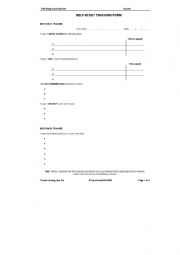 English worksheet: Self-study monitoring form