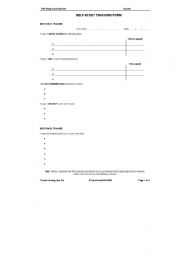 English Worksheet: Self-study monitoring form