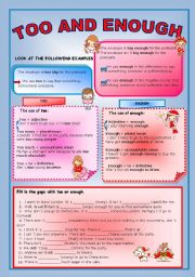 Too much, too many, too, enough board game - ESL worksheet by ccchangch