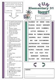 English Worksheet: Fun Sheet Elementary 31