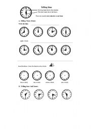 English worksheet: Telling time