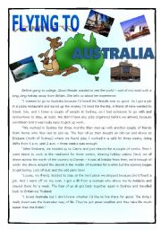 English Worksheet: Flying to Australia