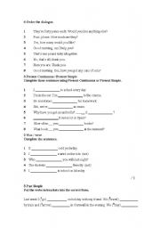 English worksheet: test elementary