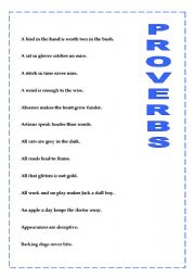 English Worksheet: English Proverbs Set 1/3