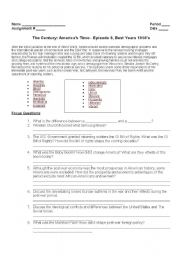 English Worksheet: The Century- Americas Time- The Good Years