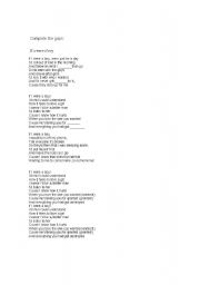 English Worksheet: Lyrics of music