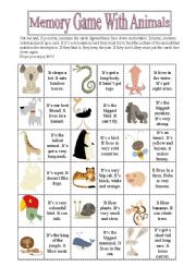 Memory Game With Animals