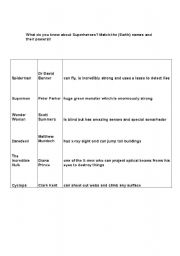 English worksheet: super heroes  