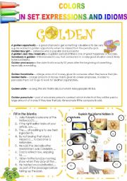 COLORS IN SET EXPRESSIONS AND IN IDIOMS! (PART 12) GOLDEN