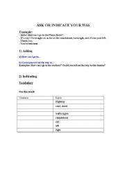 English worksheet: directions