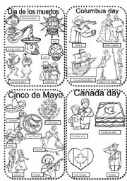 Celebrations #7 Dia de los muertos,Columbus day,Cinco de mayo,Canada day