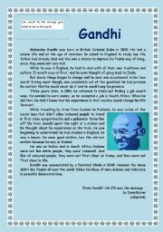 Gandhi Reading Comprehension (4 pages)
