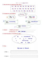 English worksheet: greeting 1