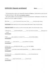 English worksheet: secound conditional
