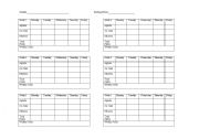 English worksheet: Daily point sheets