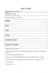 English Worksheet: Story roulette - creative writing